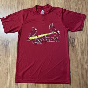 Majestic St Louis Cardinals Small Performance Cool Base‎ Baseball Polo Shirt